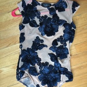 Mesh with 3-D rose bodysuit